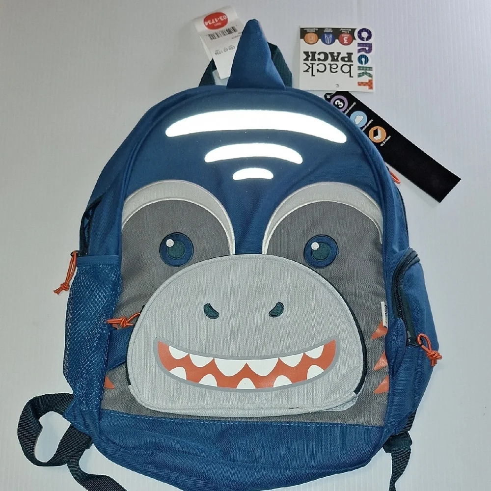 CRcKT Blue Backpack Shark Design Backpack New